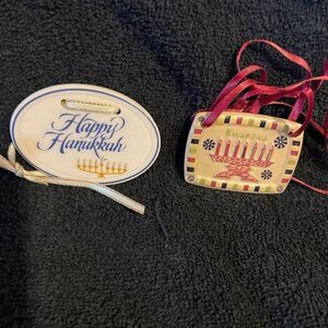 Longaberger Hanukkah Themed Porcelain Basket Emblems set of 2!